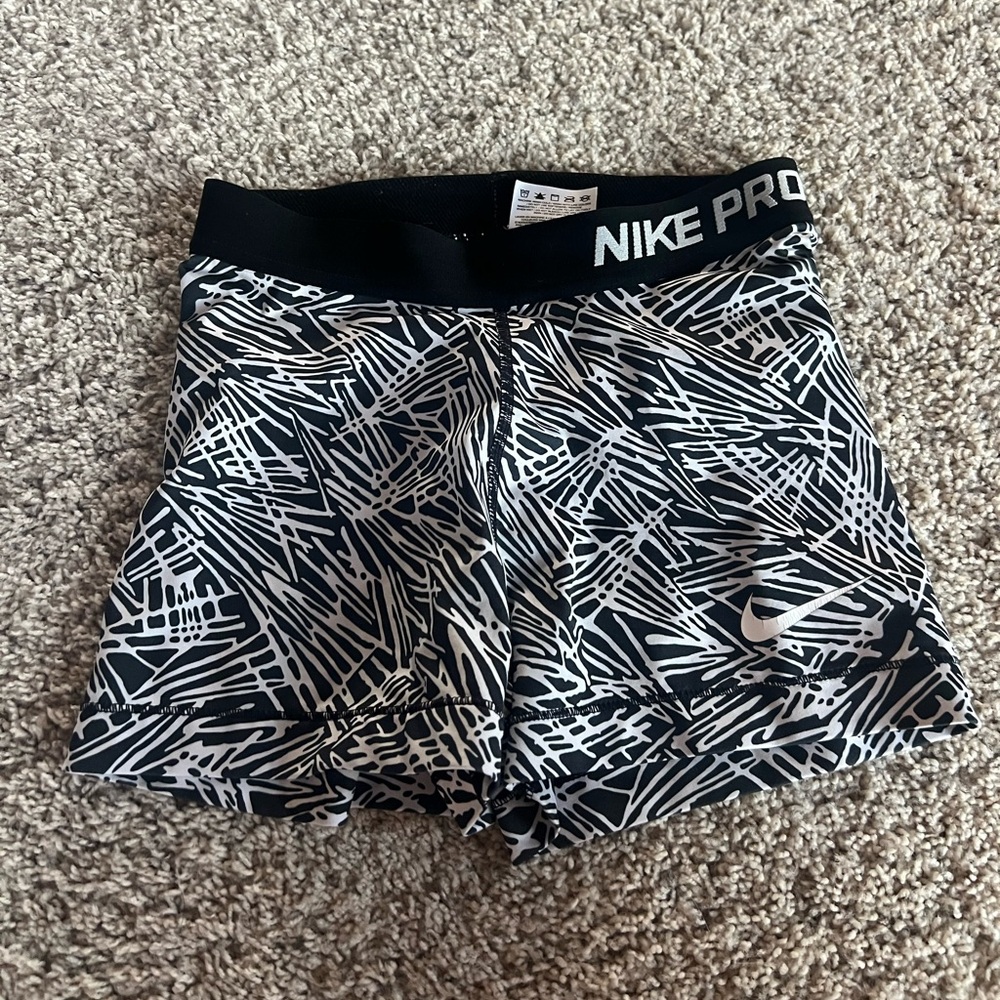 Nike Pro Black and White Athletic Shorts